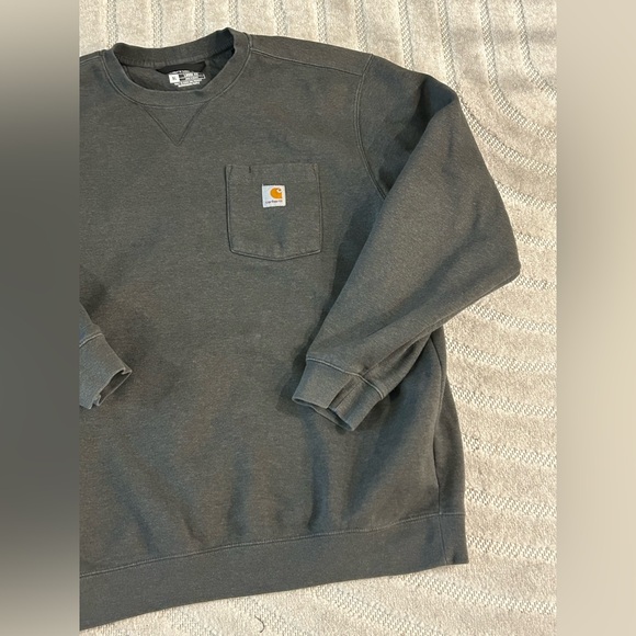 Carhartt Crewneck Pullover Pocket Loose Fit Sweatshirt in Grey - XL - Picture 3 of 9